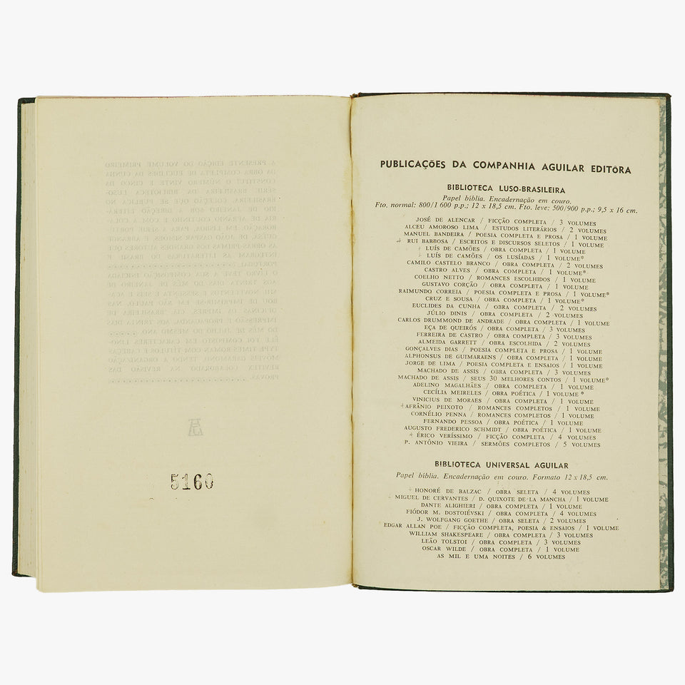 CUNHA, Euclides da (1866–1909). Obra Completa (Companhia José Aguilar Editora, Rio de Janeiro, 1966), 2 vols.