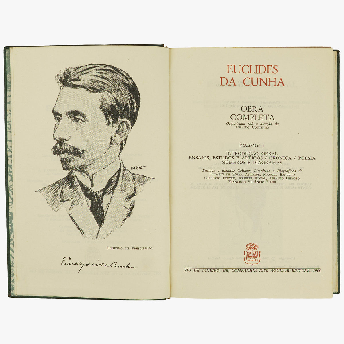 CUNHA, Euclides da (1866–1909). Obra Completa (Companhia José Aguilar Editora, Rio de Janeiro, 1966), 2 vols.