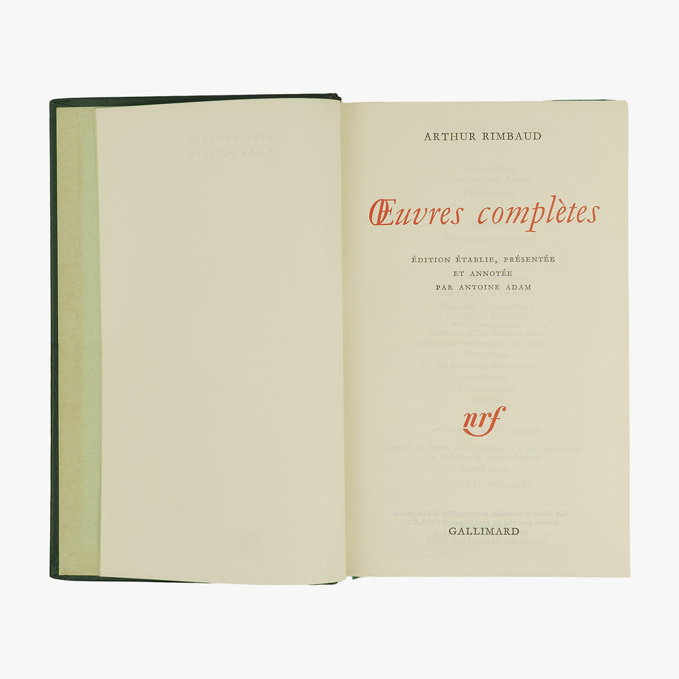 RIMBAUD, Arthur (1854–1891). Oeuvres complètes (Éditions Gallimard, Paris, 1976).