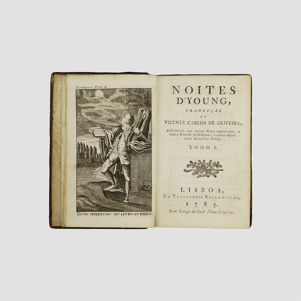 YOUNG, Edward (1683–1765). Noites d’Young (Typografia Rollandiana, Lisboa, 1785), 2 vols.