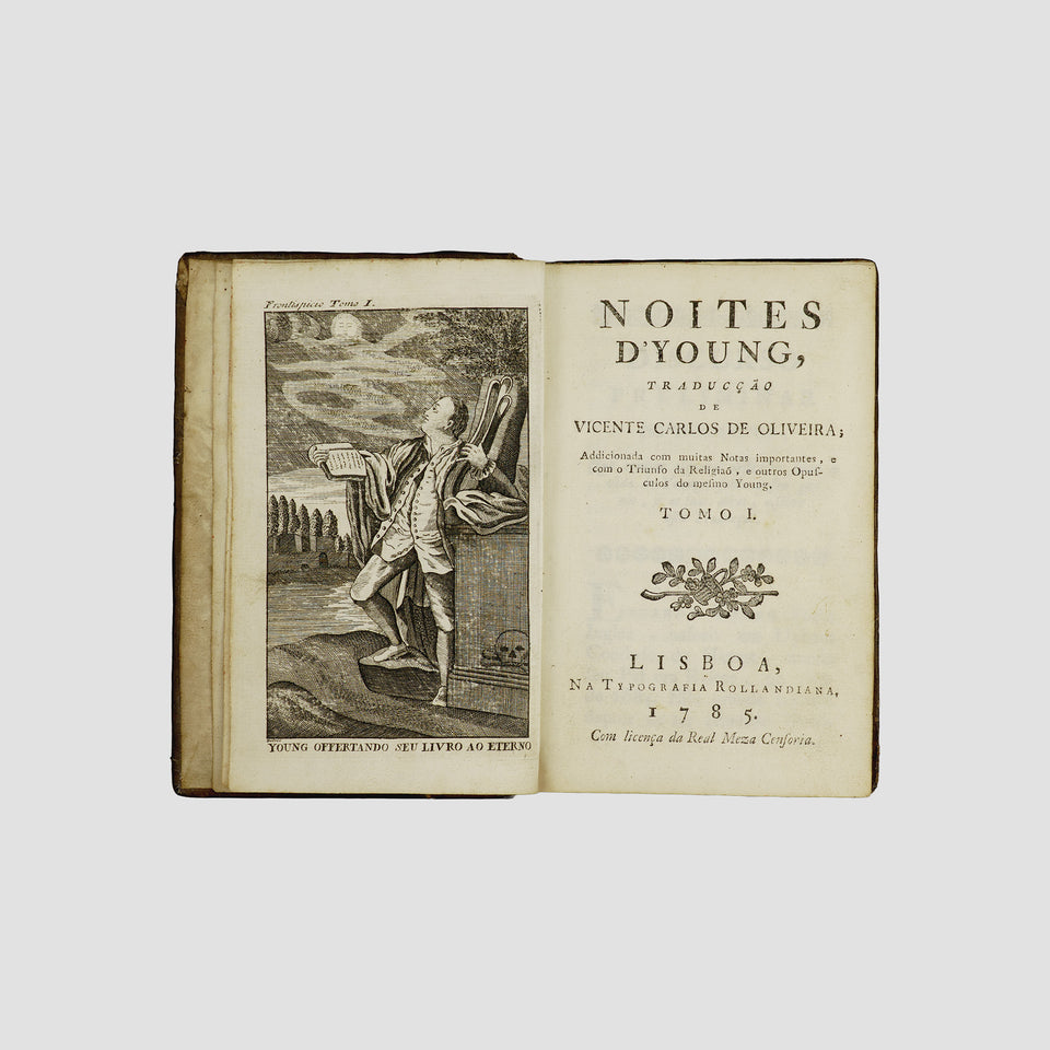 YOUNG, Edward (1683–1765). Noites d’Young (Typografia Rollandiana, Lisboa, 1785), 2 vols.