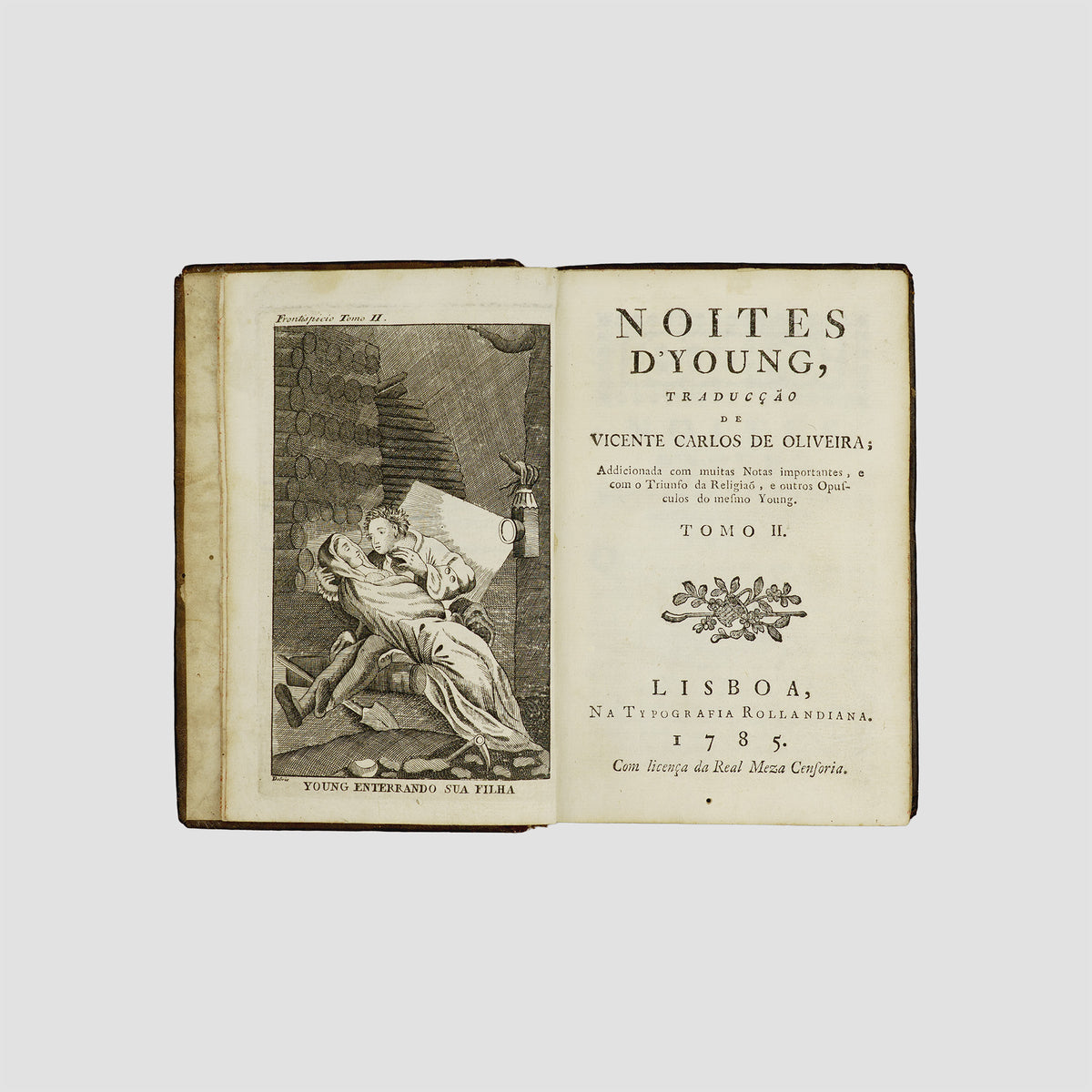 YOUNG, Edward (1683–1765). Noites d’Young (Typografia Rollandiana, Lisboa, 1785), 2 vols.