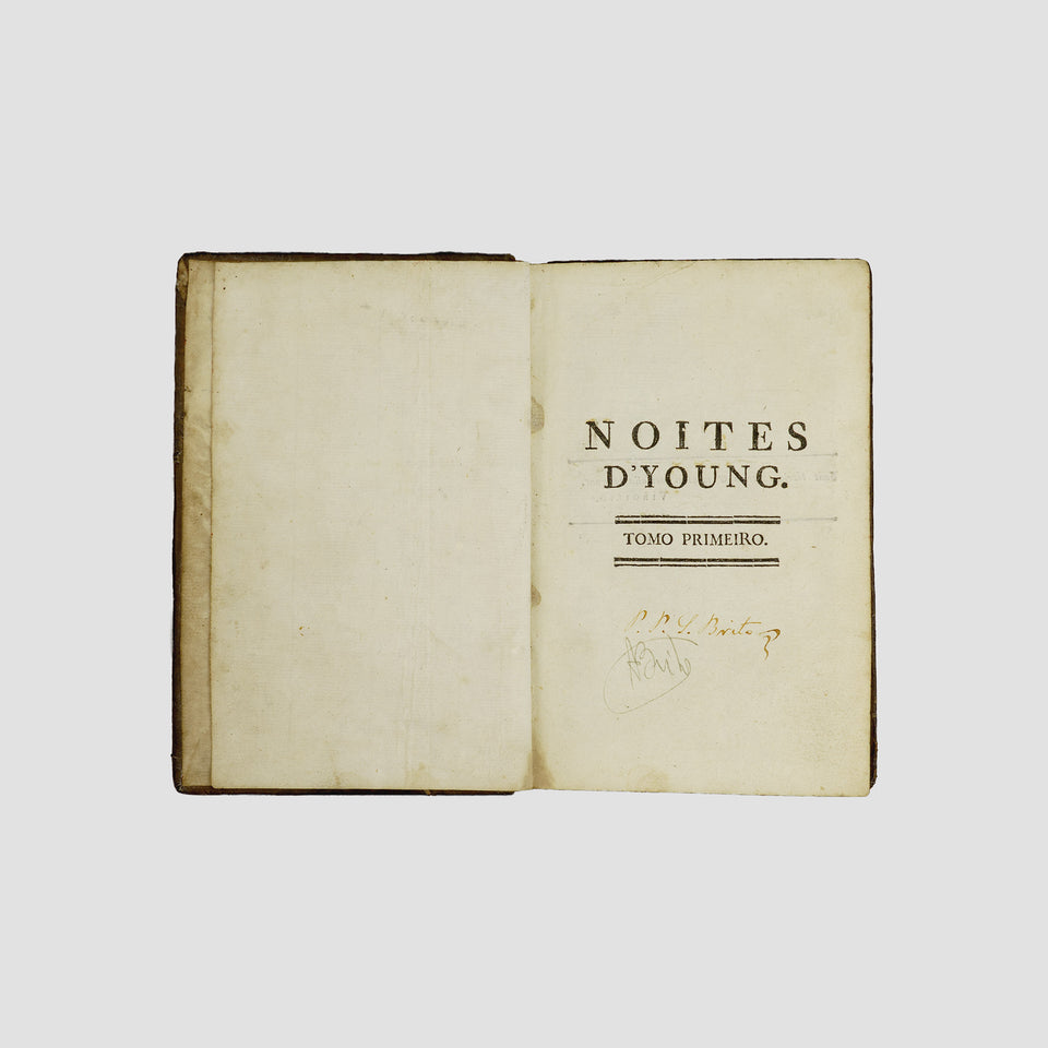 YOUNG, Edward (1683–1765). Noites d’Young (Typografia Rollandiana, Lisboa, 1785), 2 vols.