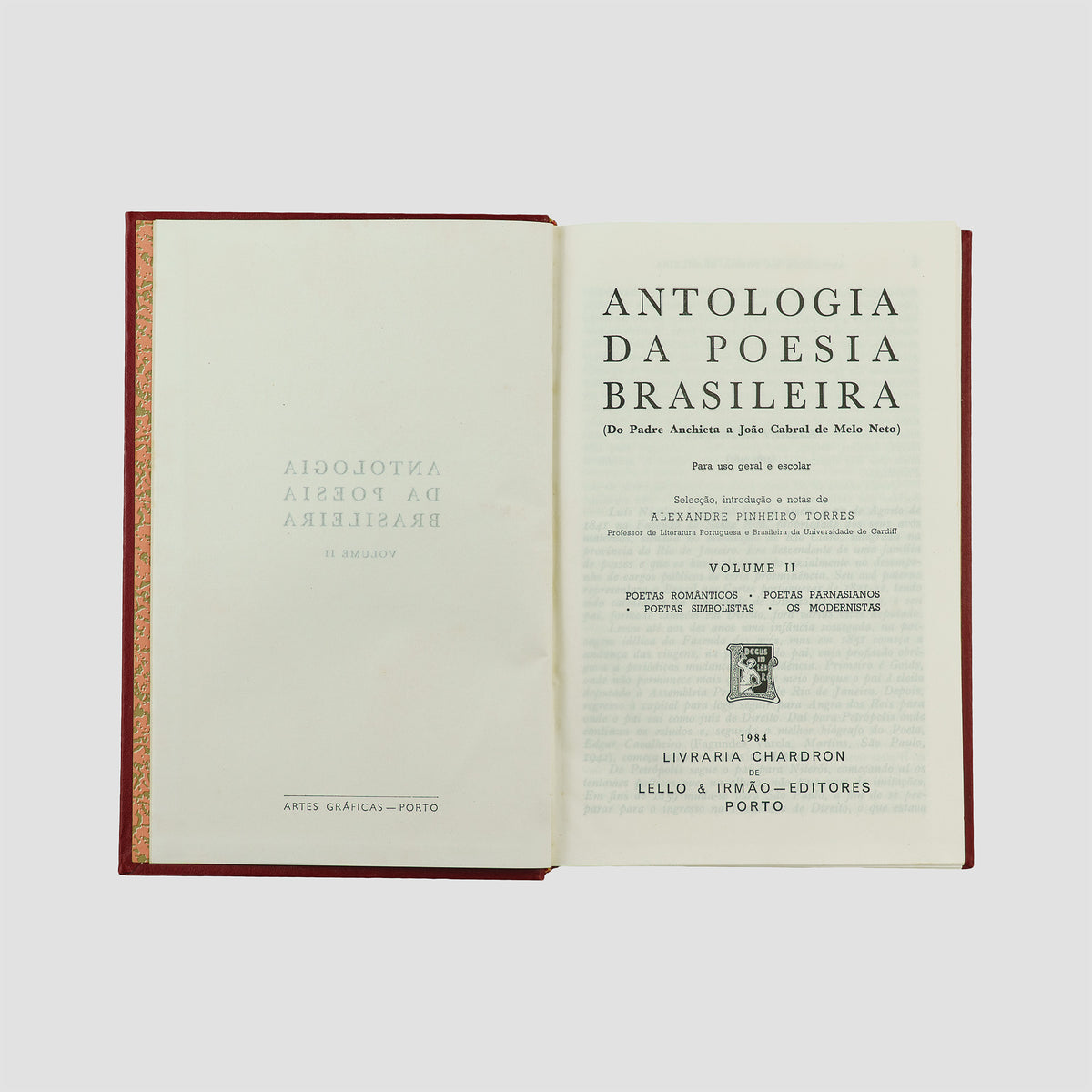 Antologia da Poesia Brasileira edição Lello & Irmão 1984 3 volumes