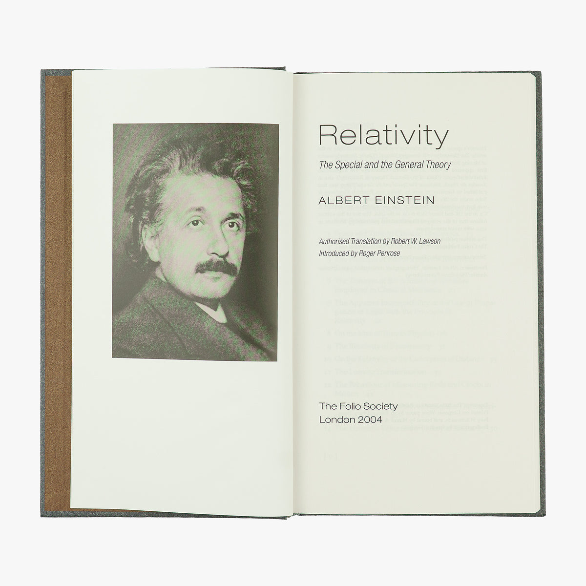 livro Relativity de Albert Einstein edição Folio Society 2004