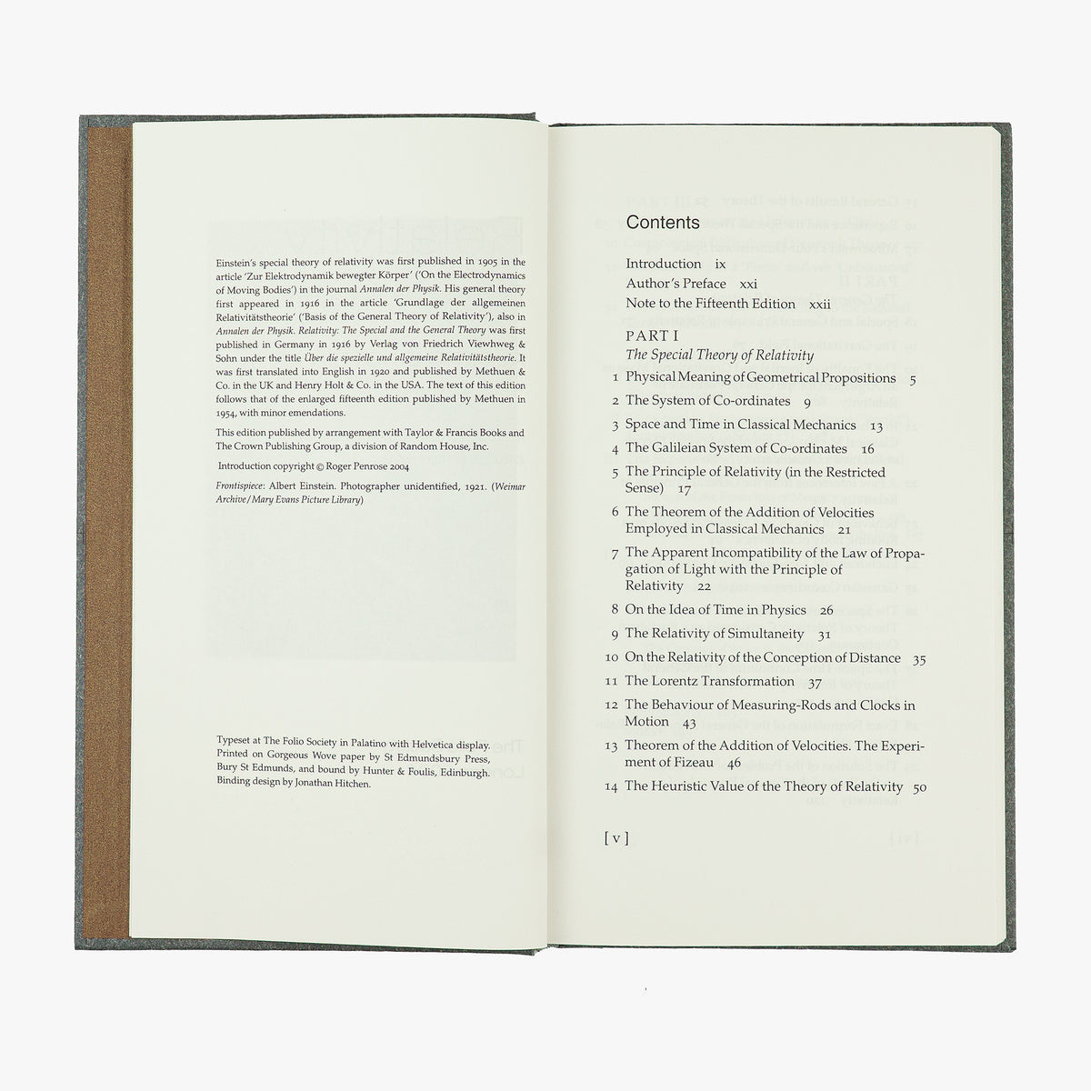 EINSTEIN, Albert (1879–1955). Relativity: The Special and the General Theory (The Folio Society, London, 2004).