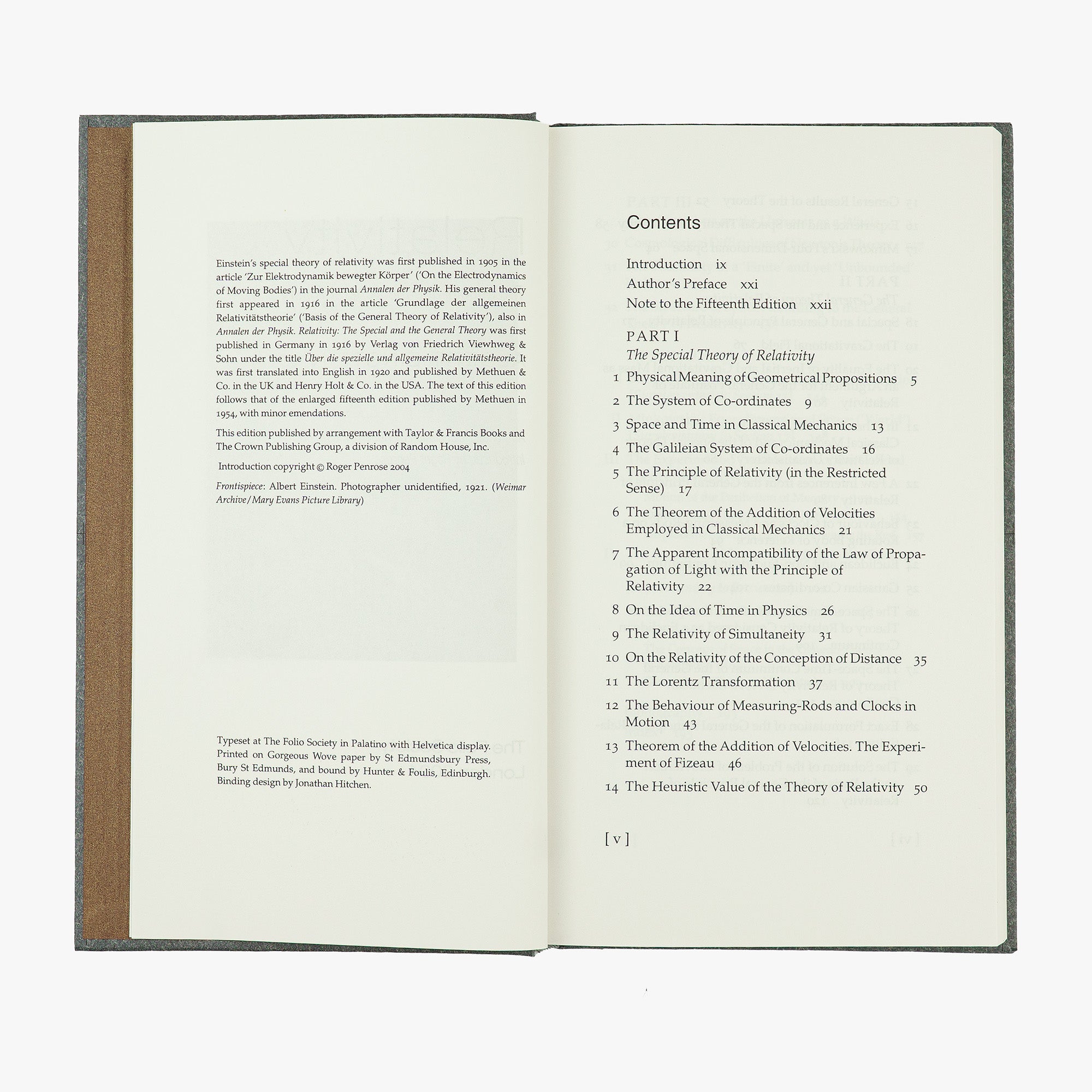 EINSTEIN, Albert (1879–1955). Relativity: The Special and the General Theory (The Folio Society, London, 2004).