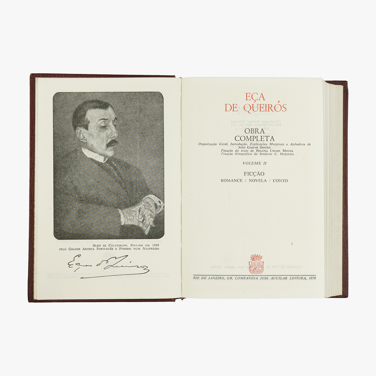 QUEIRÓS, Eça de (1845–1900). Obra completa (Companhia José Aguilar Editôra, Rio de Janeiro, 1970), 2 vols.