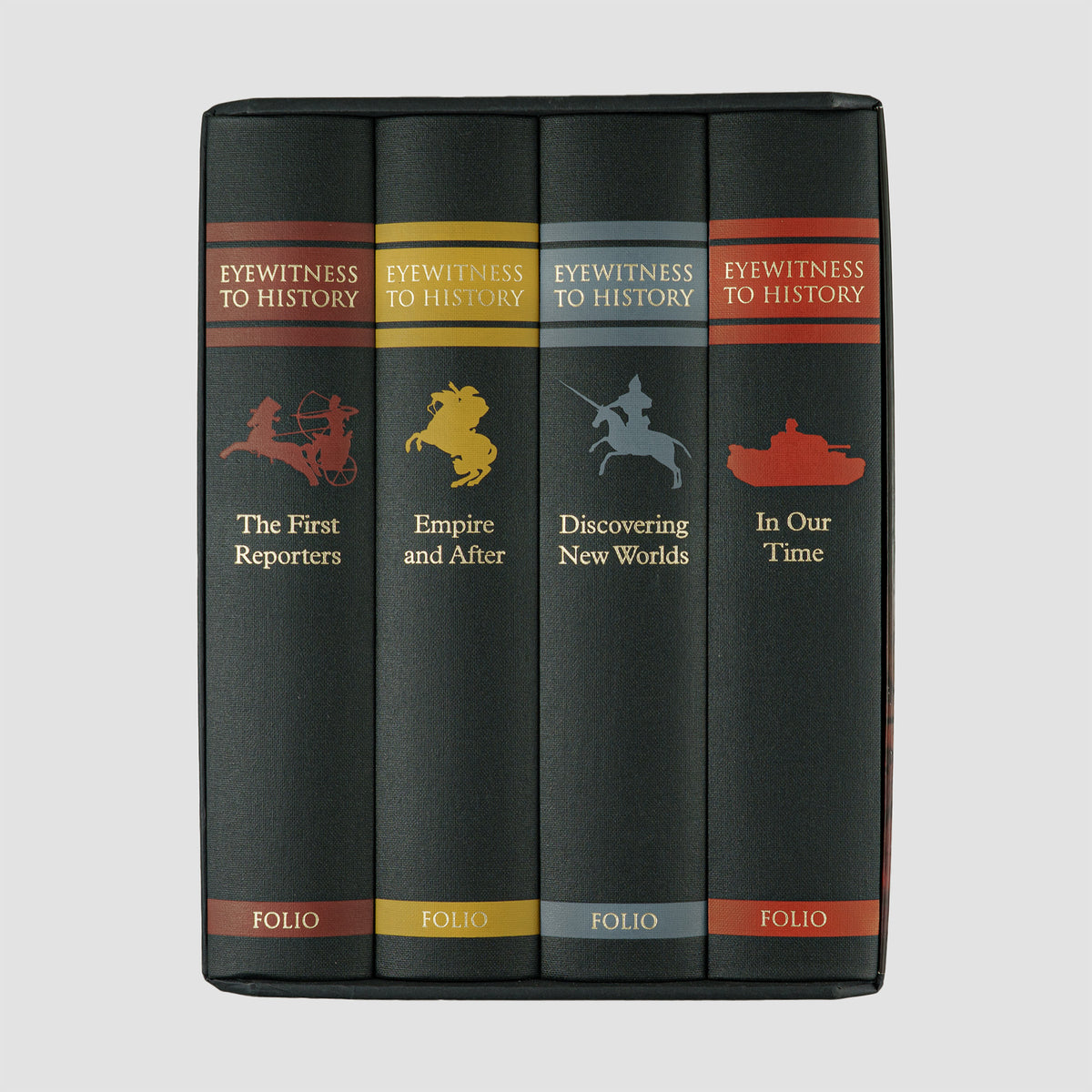 FOX, Robert (1940–2023). Eyewitness to History: The First Reporters · Empire and After · Discovering New Worlds · In Our Time (The Folio Society, London, 2008), 4 vols.