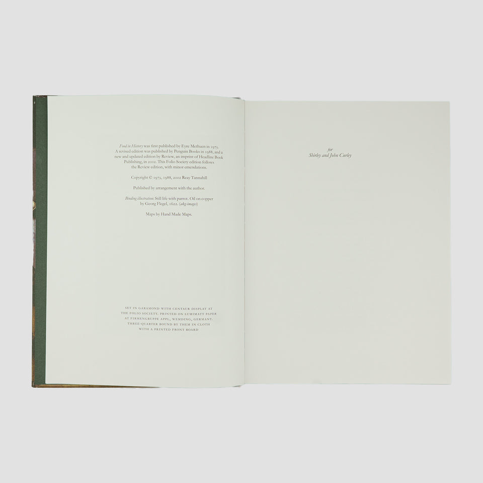 TANNAHILL, Reay (1929–2007). Food in History (The Folio Society, London, 2007).