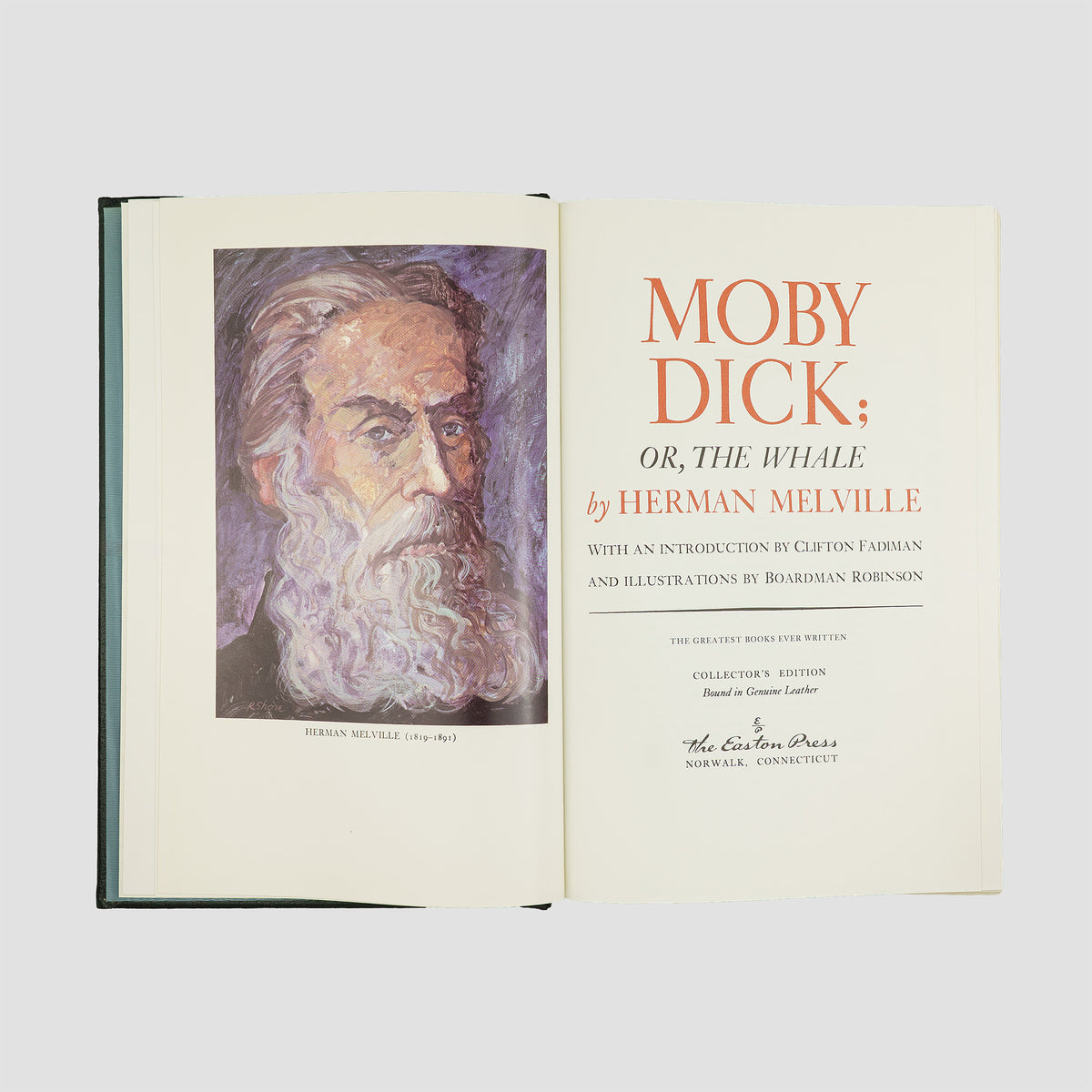 livro Moby Dick de Herman Melville edição Easton Press 1977 encadernação de luxo