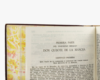 Miguel de Cervantes Saavedra — Obras completas (M. Aguilar, 1943). Livro físico. 1ª (primeira) edição com encadernação editorial em couro com douração.