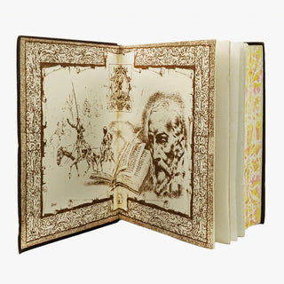 Miguel de Cervantes Saavedra — Obras completas (M. Aguilar, 1943). Livro físico. 1ª (primeira) edição com encadernação editorial em couro com douração.