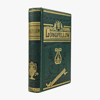 Longfellow — The Poetical Works (Frederick Warne and Co., c. 1880). Livro físico, edição vitoriana. Encadernação editorial com douração.